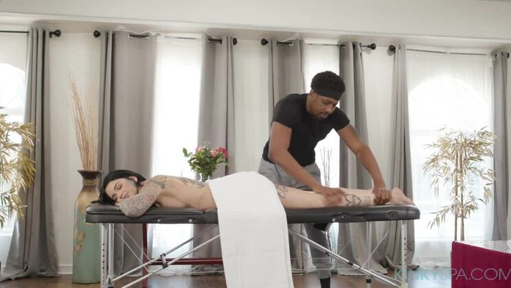Leigh Raven - Tattooed Babe Leigh Raven Gets Fucked By Her Hung Black Masseur