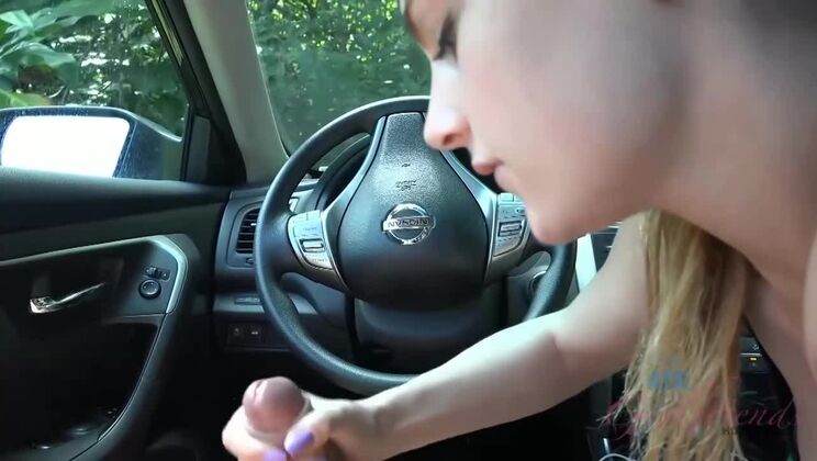 Sydney Cole - Sydney sucks the cum out of your cock form the passengers seat