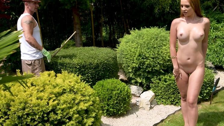 Russian babe Kaisa Nord fucks her gardener and slurps up his man juice GP1326